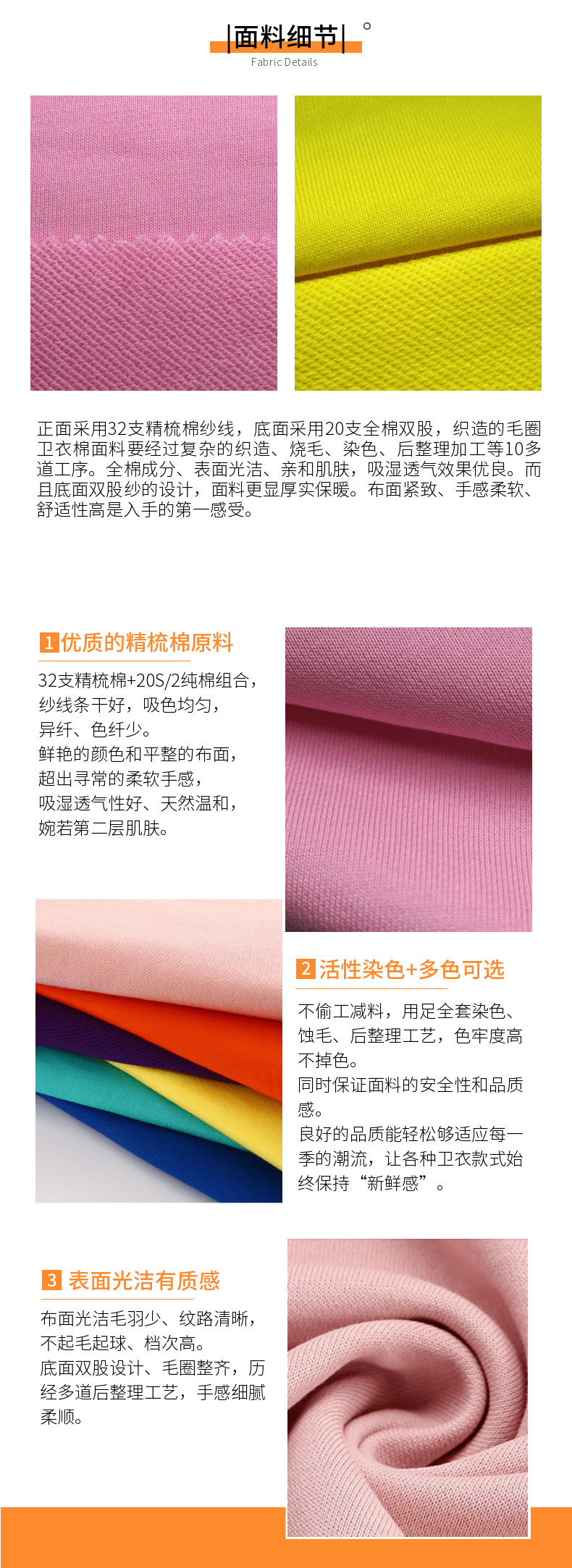 全棉衛衣布現貨面料細節